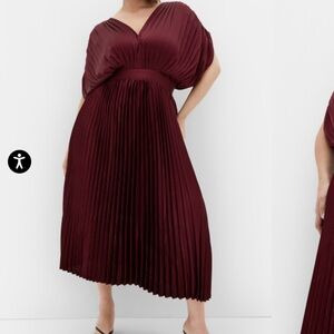 City Chic Burgundy Henley Midi Dress
